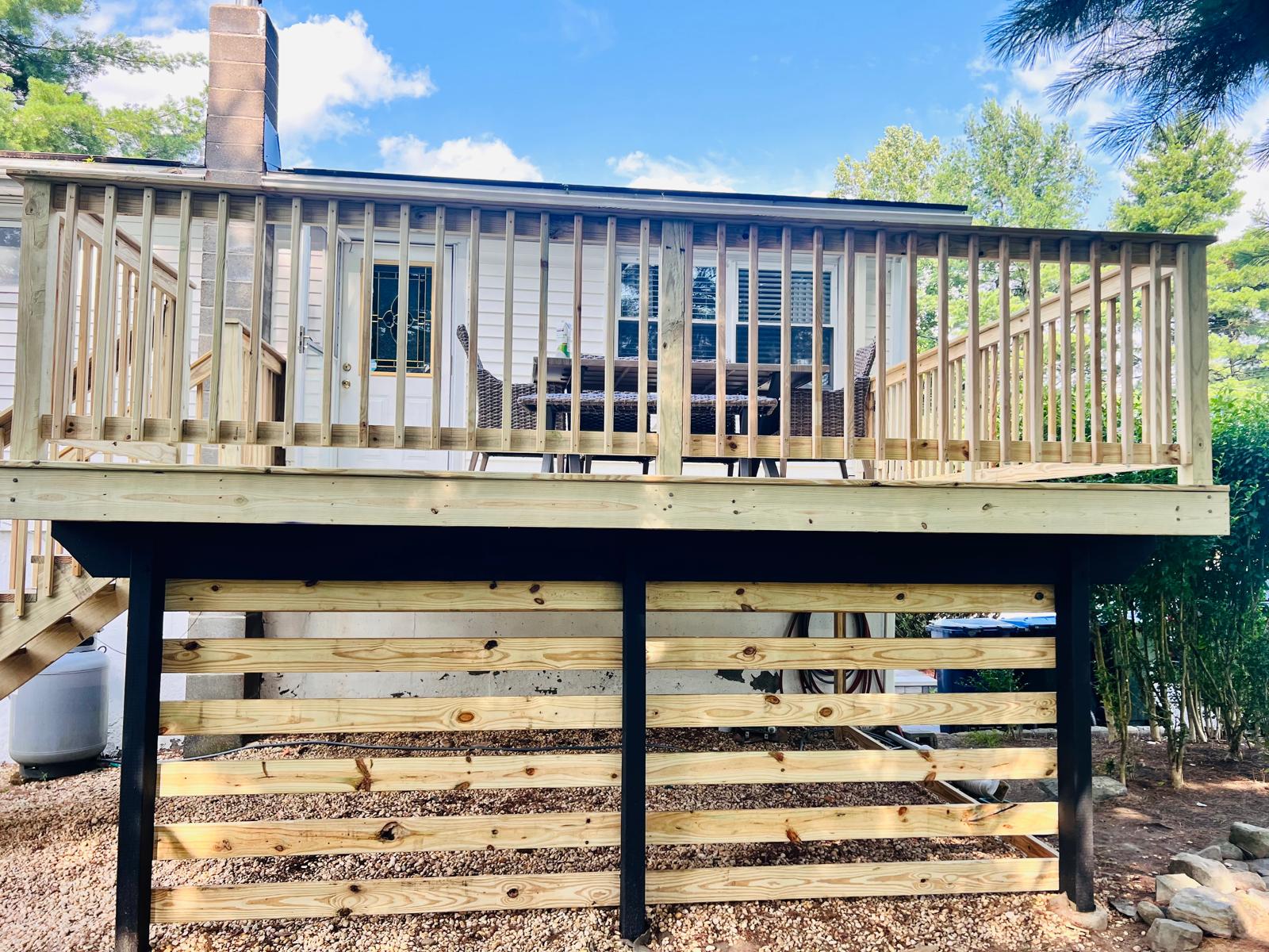 Custom outdoor deck construction